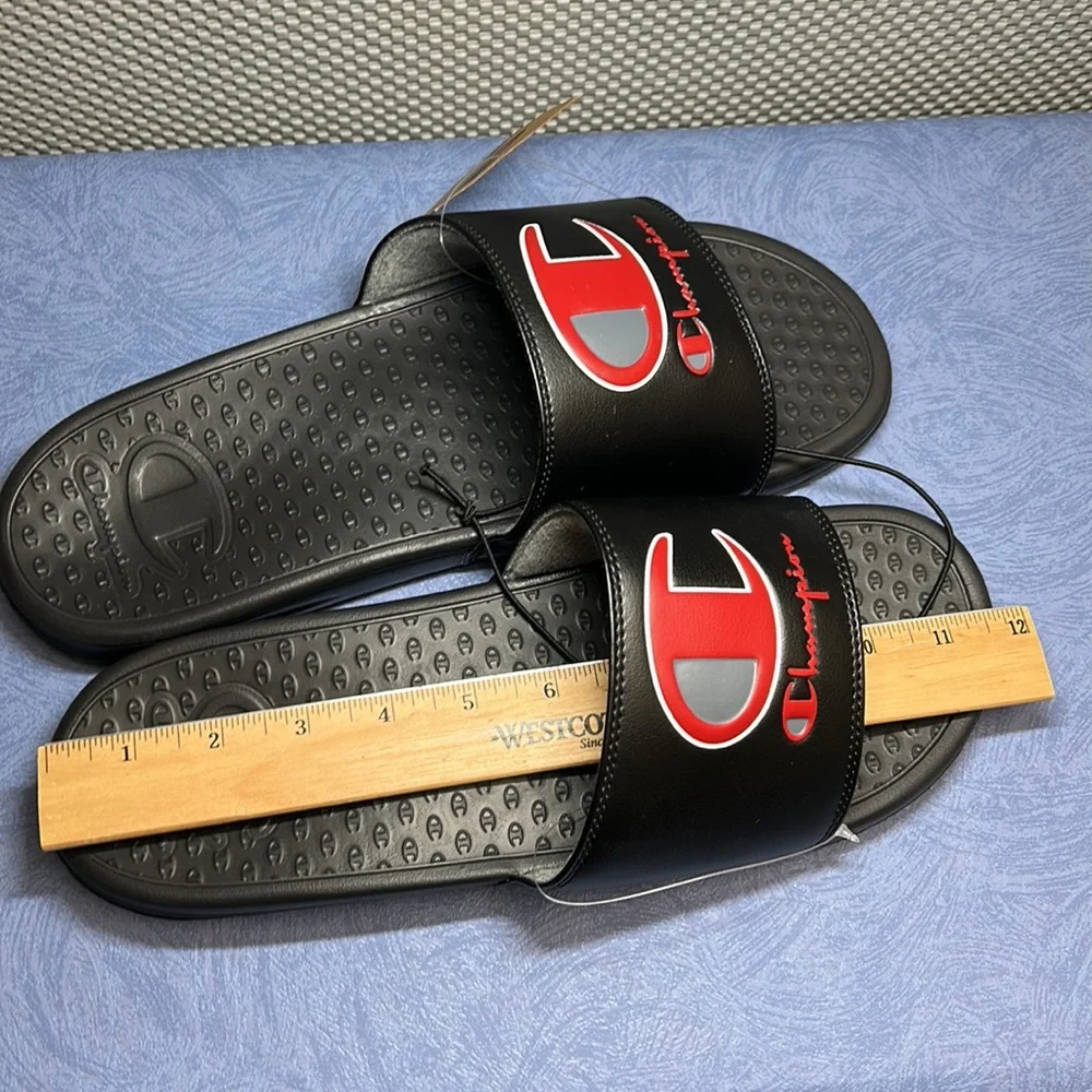 Champion Mens Super Slide Duo Slippers CPS10749M Black Size 12M J830-0222-PUTIAN - Picture 16 of 17